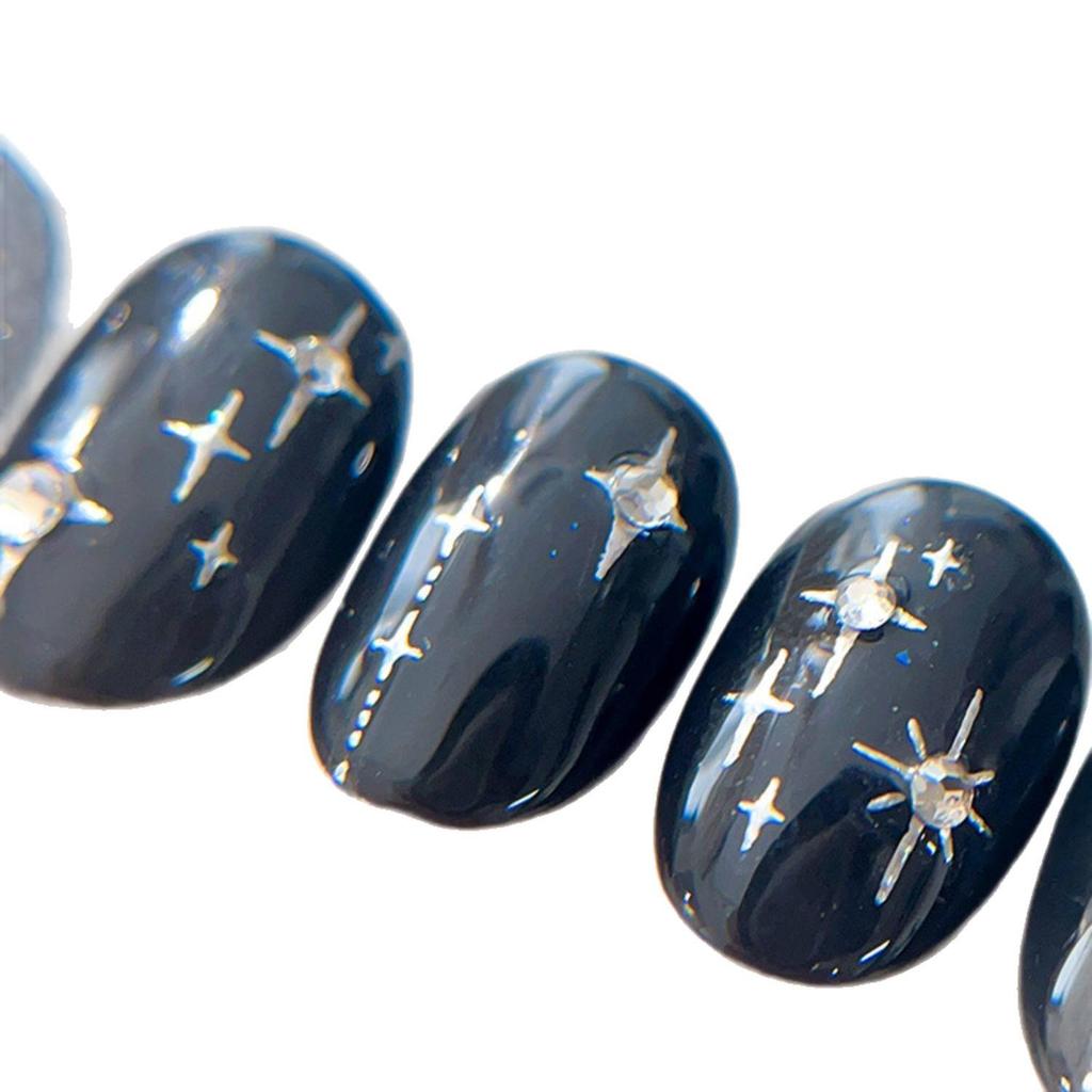 3D Starburst & Moon Embossed Nail Art Stickers - Fairy Stars, French Style