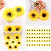 50 Pcs Artificial Flower Yellow False Sunflower 4cm 6cm 10cm Sizes For Handmade Craft Projects