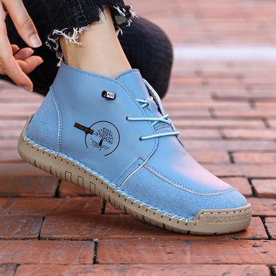 2025 популярные осенне-зимние женские ботинки больших размеров средней высоты из кожи, женские повседневные ботинки в стиле милитари, модные туфли для мам, короткие ботинки