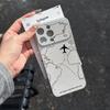 Роскошный мягкий телефонный чехол с глянцевым электролитическим покрытием в виде маршрута самолета для iPhone 17 16 Air 11 12 13 14 15 Pro Max 7 8 Plus Защитная крышка