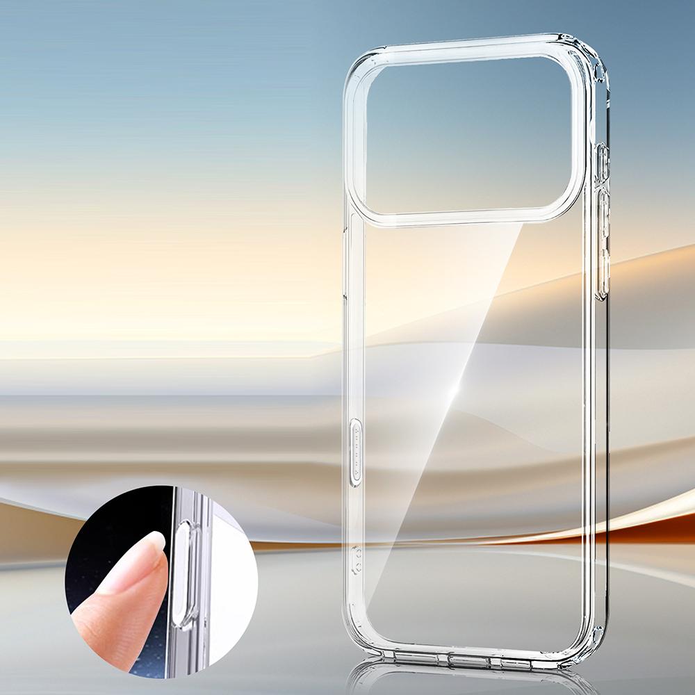 For iPhone 17 Pro Max Case 2.0mm Clear TPU Phone Case with AI Camera Button