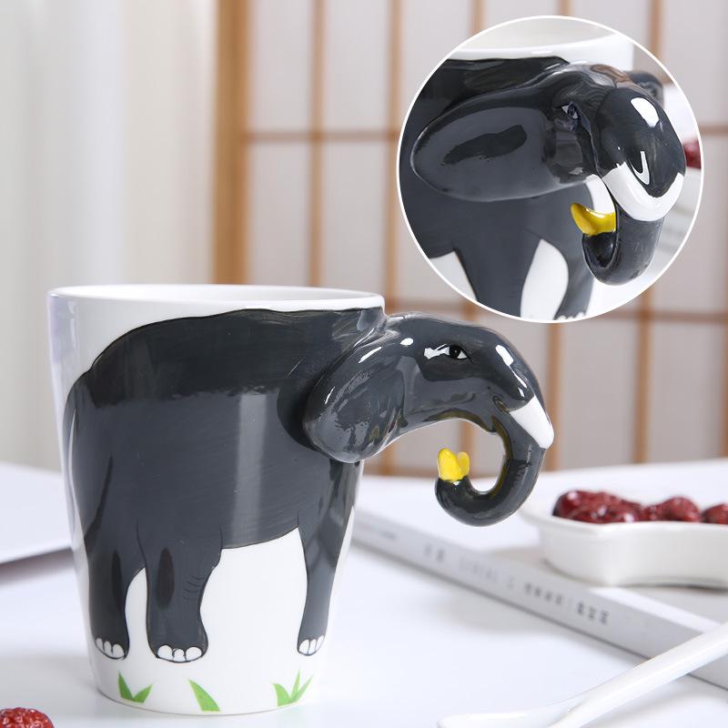 Керамическая кофейная кружка с 3D-ручкой в виде зебры - Уникальная кружка в подарок с животным
