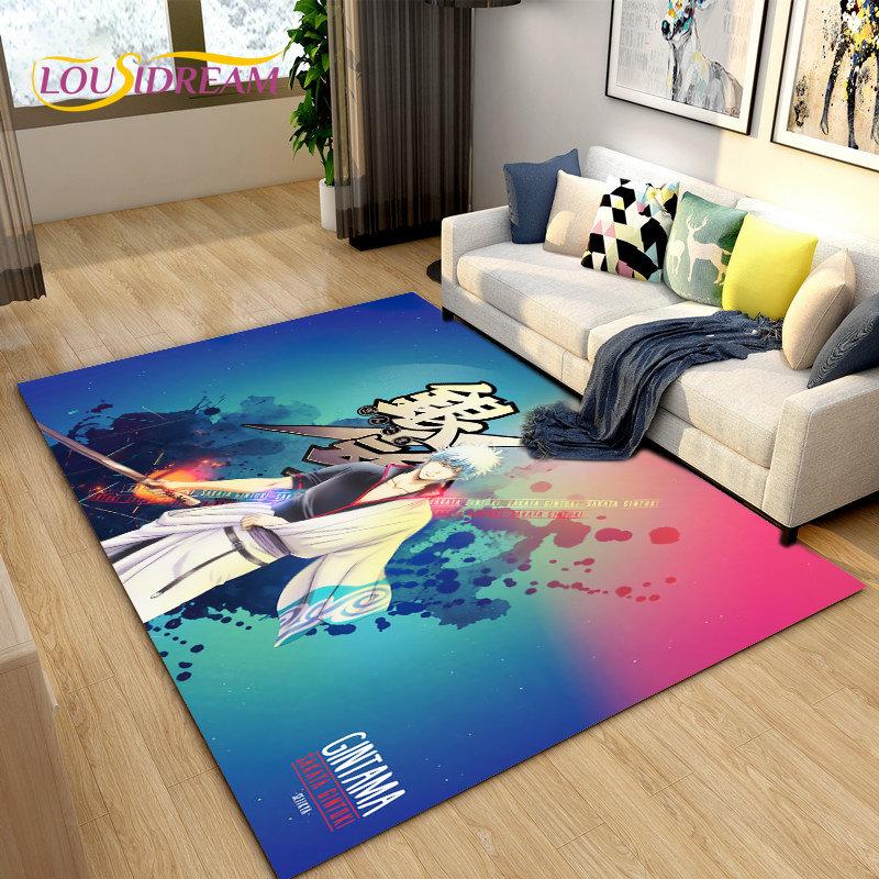 Гинтоки Кагура Гинтама Аниме Ковер, Ковер для гостиной, спальни, дивана, придверный коврик, украшение, детский игровой нескользящий коврик для пола