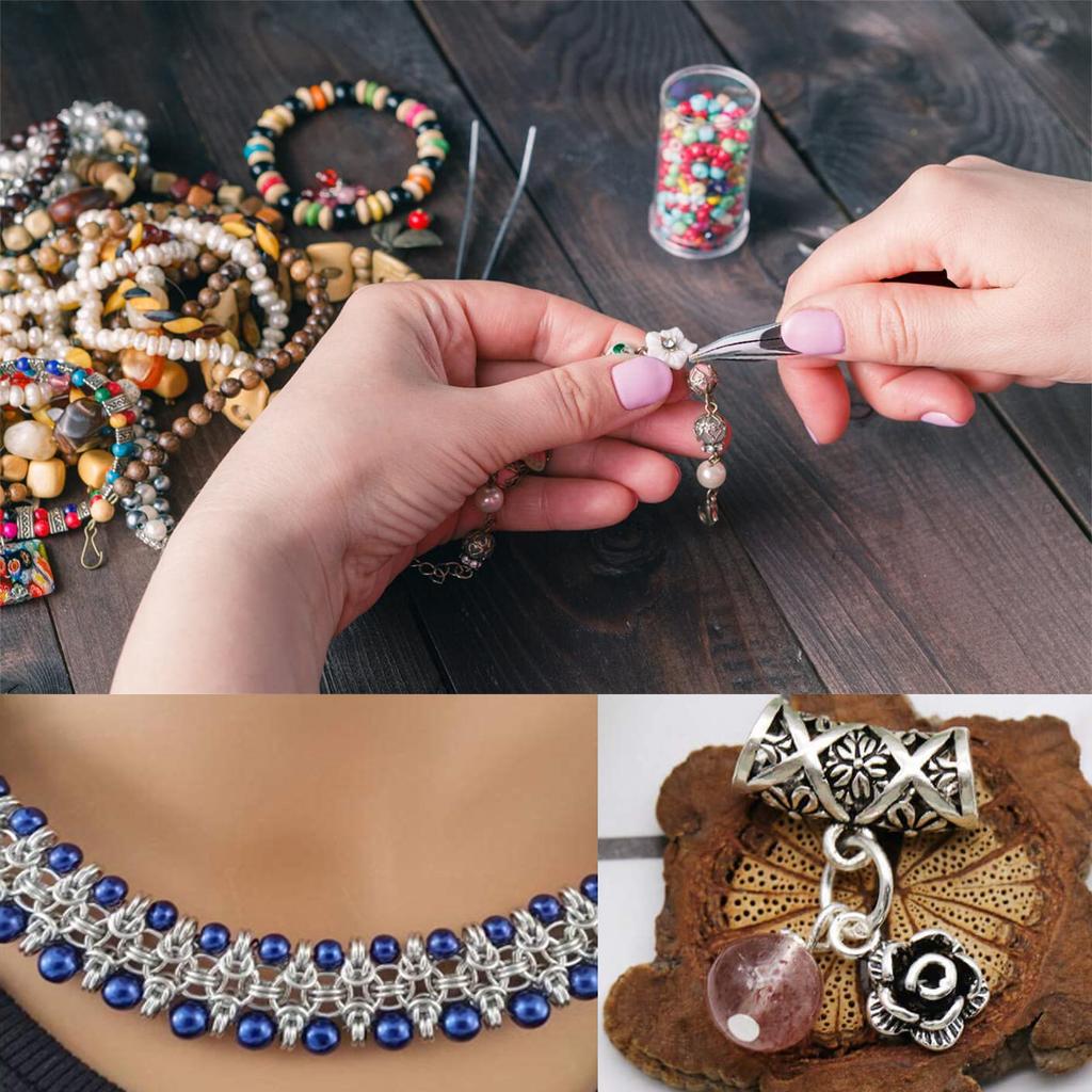 Кольца для соединения и щипцы для ювелирных изделий, 1203 шт. Набор для ремонта ожерелий и сережек, ожерелий, колец, браслетов, изготовление поделок,