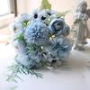 Artificial Flowers Bunch Realistic Faux Silk Flowers Long-Lasting Hydrangea Rose Fake Flowers for Vase Flower Arrangement Home Decor Wedding