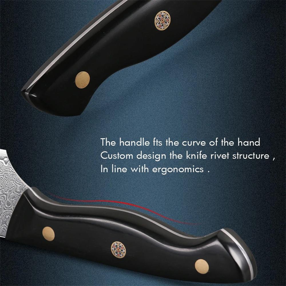 Professional Bread Knife 67 Layer Damascus Steel Kitchen VG10 Core Serrated Slicing Utility Knife Food Knife Cake Knife Tools