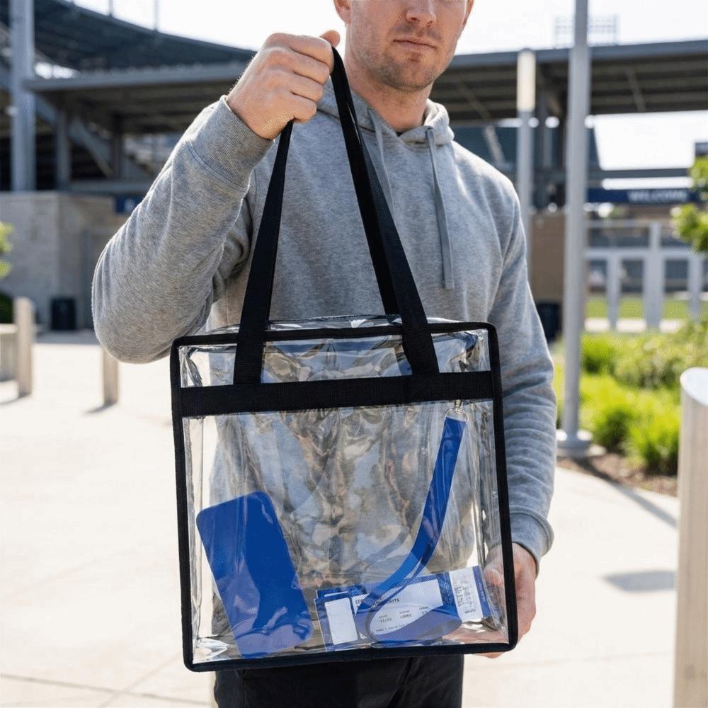 Zipper Closure Transparent Crossbody Bag Large Capacity Handbag Women Clear PVC Tote Bag Work