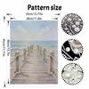 Pearl and Diamond Painting Art Kit Ocean Pier Scenery DIY Gemstone Beading Craft Kit Home Wall Decoration