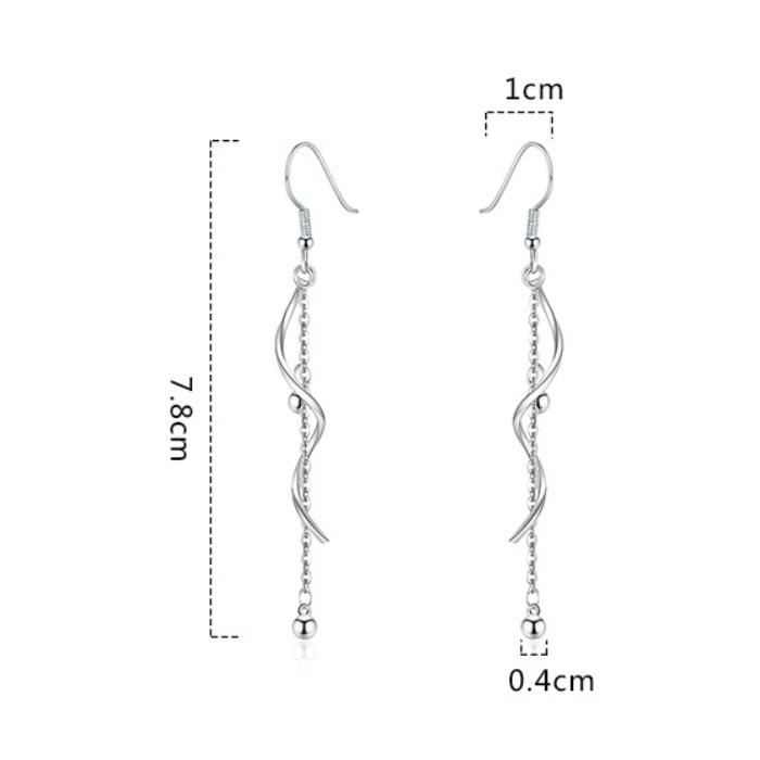 Волнистые и красивые серьги, женские преувеличенные цепочки с кисточками, длинные серьги, крючки для ушей