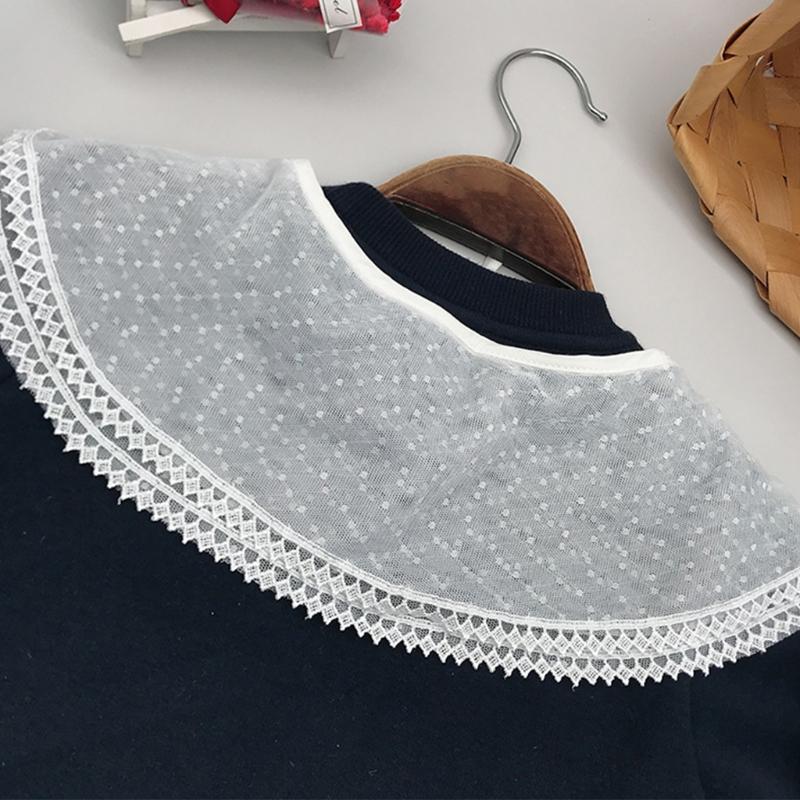 Элегантный женский декоративный воротник-стойка, искусственный воротник, вышивка сеткой, воротник для рубашки, воротник для свитера, воротник для платья, ожерелье