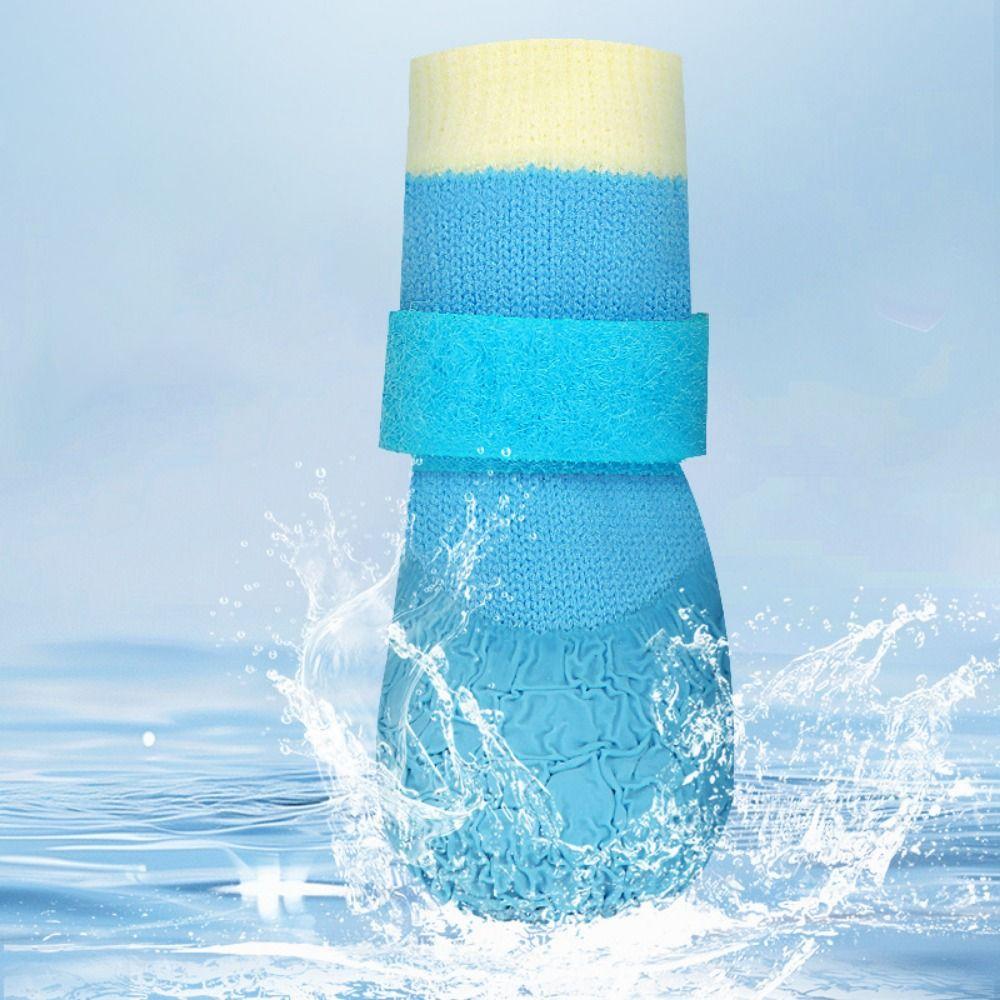 4 шт./компл. дышащие водонепроницаемые носки для собак с мягкой подошвой для ножек домашних животных для прогулок на открытом воздухе