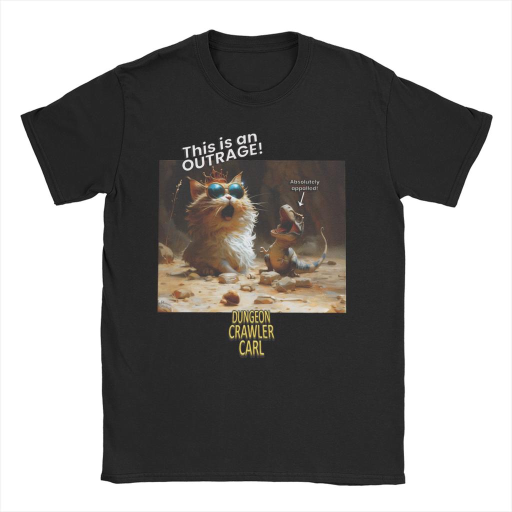 Dungeon Crawler Carl  T Shirt Unisexs   Cotton Funny TShirts Crew Neck  Tees Short Sleeve Clothing Printed