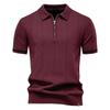 Мужская вязаная рубашка-поло, Поло с коротким рукавом в стиле Business Casual, Воротник отложной, Свитер-поло с коротким рукавом, Футболка-поло для весны и лета