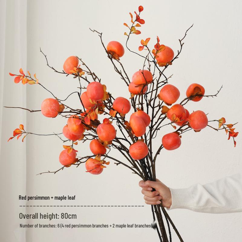 Bionic Dried Flowers: New Year Artificial Persimmon Bouquet, Living Room Decoration & Ornaments