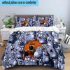 3PCS Bear And Blue Critter Adventure 3pcs Bedding,Including 3PCS Duvet Cover And 2pcs Pillowcases Perfect for Christmas,Ideal for Bedroom, Dormitory