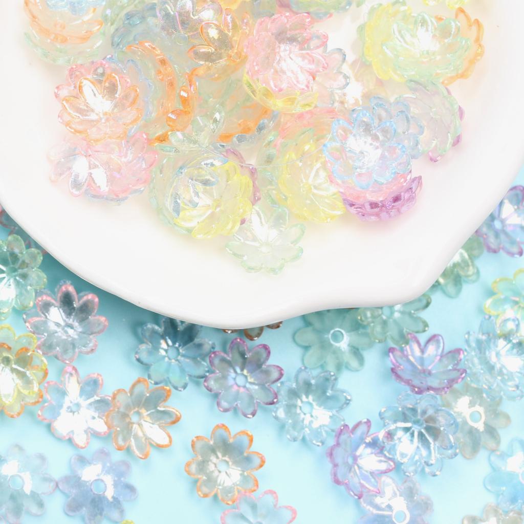 Creative Sun Flower Shape Acrylic Beads Handmade Bracelet Necklace Diy Loose Spacer Beads For Jewelry Making 9.5mm