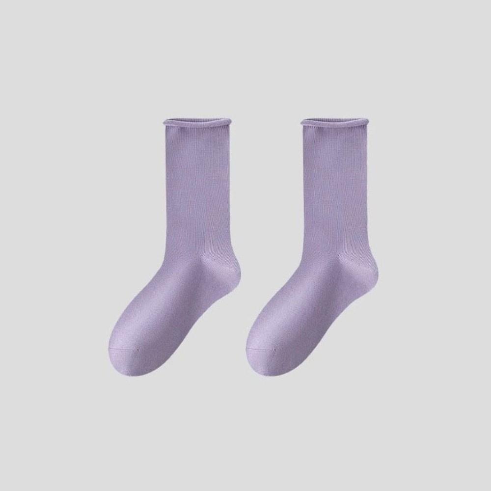 No Bone Mid Calf Socks Seamless Seamless Socks Versatile Roll Top Slouch Socks Daily Use