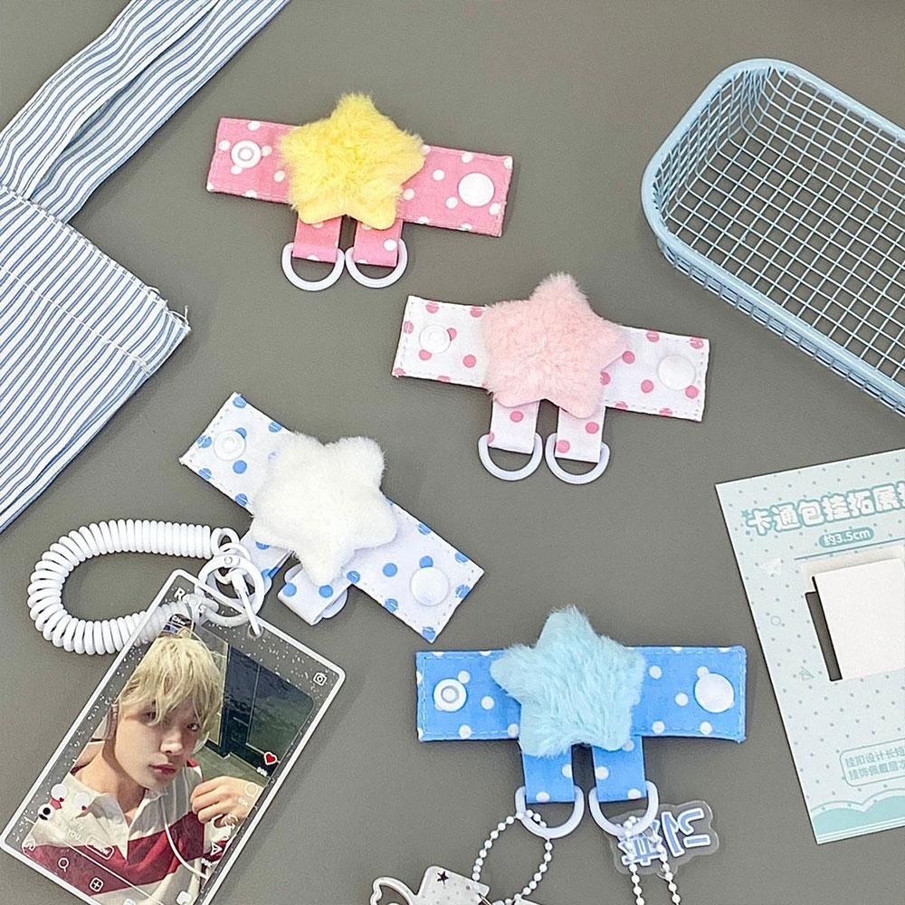 Kawaii Plush Wing Bag Strap Extender Cute Star Bag Strap Extender With Double Ring Bag Organizer For Kpop Photocard Holder