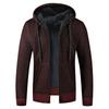 Men Sweater Jacket Fashion Winter Coat Fleece Hoodies High Quality Luxury Checkered Hooded Knit Cardigan Male Outer Wear