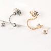 1 комплект серег со стразами и искусственным жемчугом, изысканный зажим для ушей