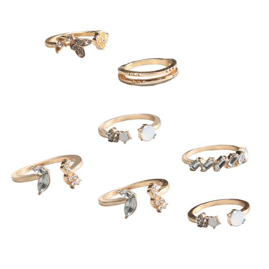 7 шт. элегантное открывающееся кольцо со стразами блестящее женское износостойкое кольцо на палец с темпераментом для