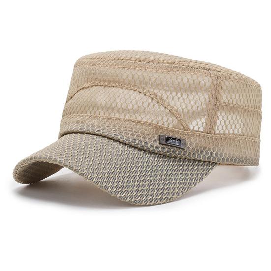 Beach Hat Flat Top Large Brim Full Mesh Casual Adjustable Buckle Casual Breathable Sunscreen Military Hat Outdoor Activities