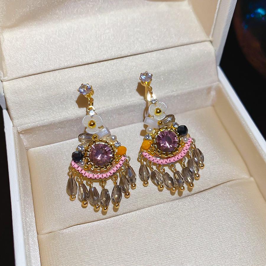 Серьги-пусеты «Серебряная игла» с вырезами в виде розовых бабочек и цирконами - Высококачественная роскошная модная бижутерия