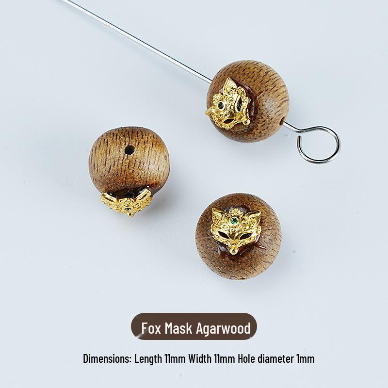 Exquisitely Carved High-Color Retention Agarwood Beads Bracelet - DIY Cultural Play Accessories
