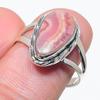 Кольцо из натурального родохрозита ручной работы из цельного серебра 925 пробы S.7.5 i0p08