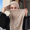 2 шт. Мусульманский модальный джерси шарф-хиджаб с бриллиантами, регулируемые внутренние шапочки, мягкие женские мусульманские хиджабы, набор модных аксессуаров для женщин