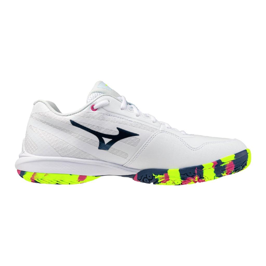 Mizuno Wave Claw 4 Badminton Size 2E Shoes, White/Ice Blue, 27.5 cm,