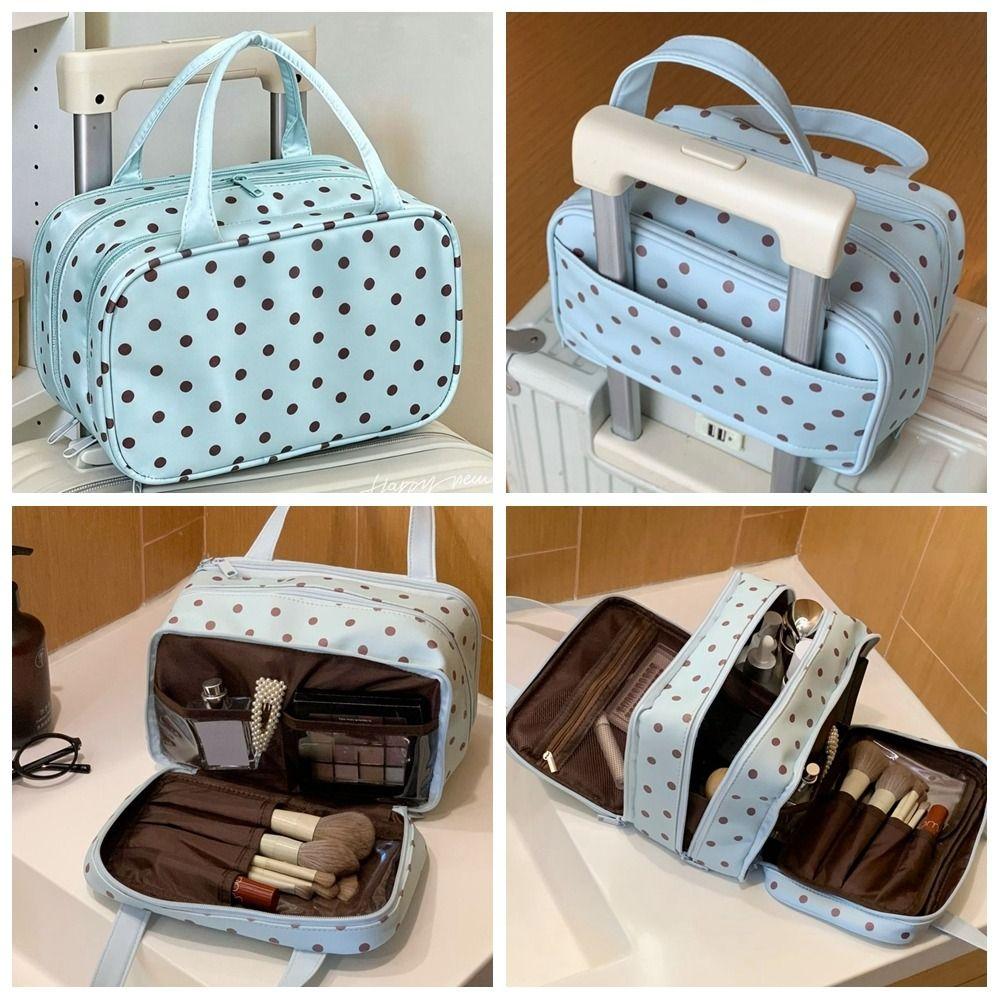 Three Layer Partition Pu Cosmetic Bag Multifunctional Toiletry Organizer Bag Travel Tote Business