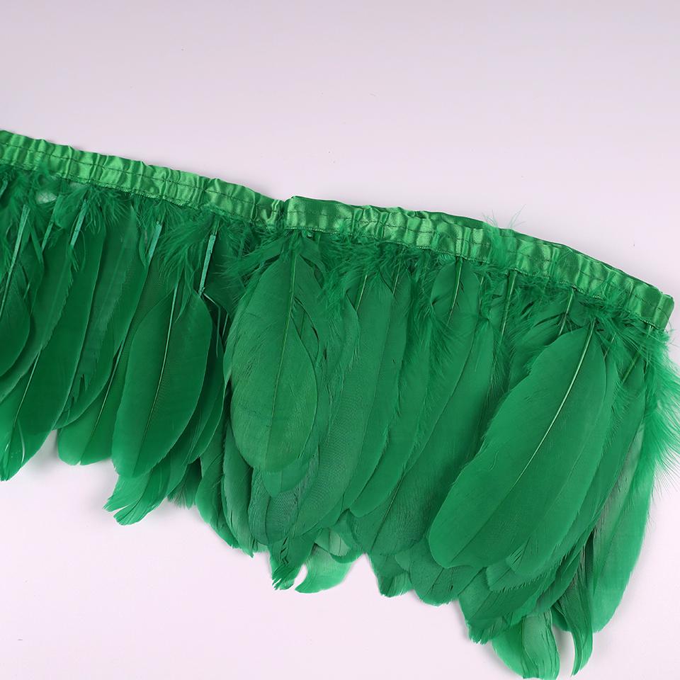 Отделка из гусиных перьев, лента-бахрома, 2 ярда/шт., швейные поделки, плюмаж для платья, юбки, настенное украшение для праздничной одежды