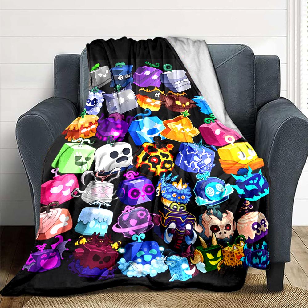 1Pc Cubes Expressions Colors Blanket For Couch Bed Plush Cozy Fuzzy Blanket Super Soft Warm Blankets For Fall And Winter 091812