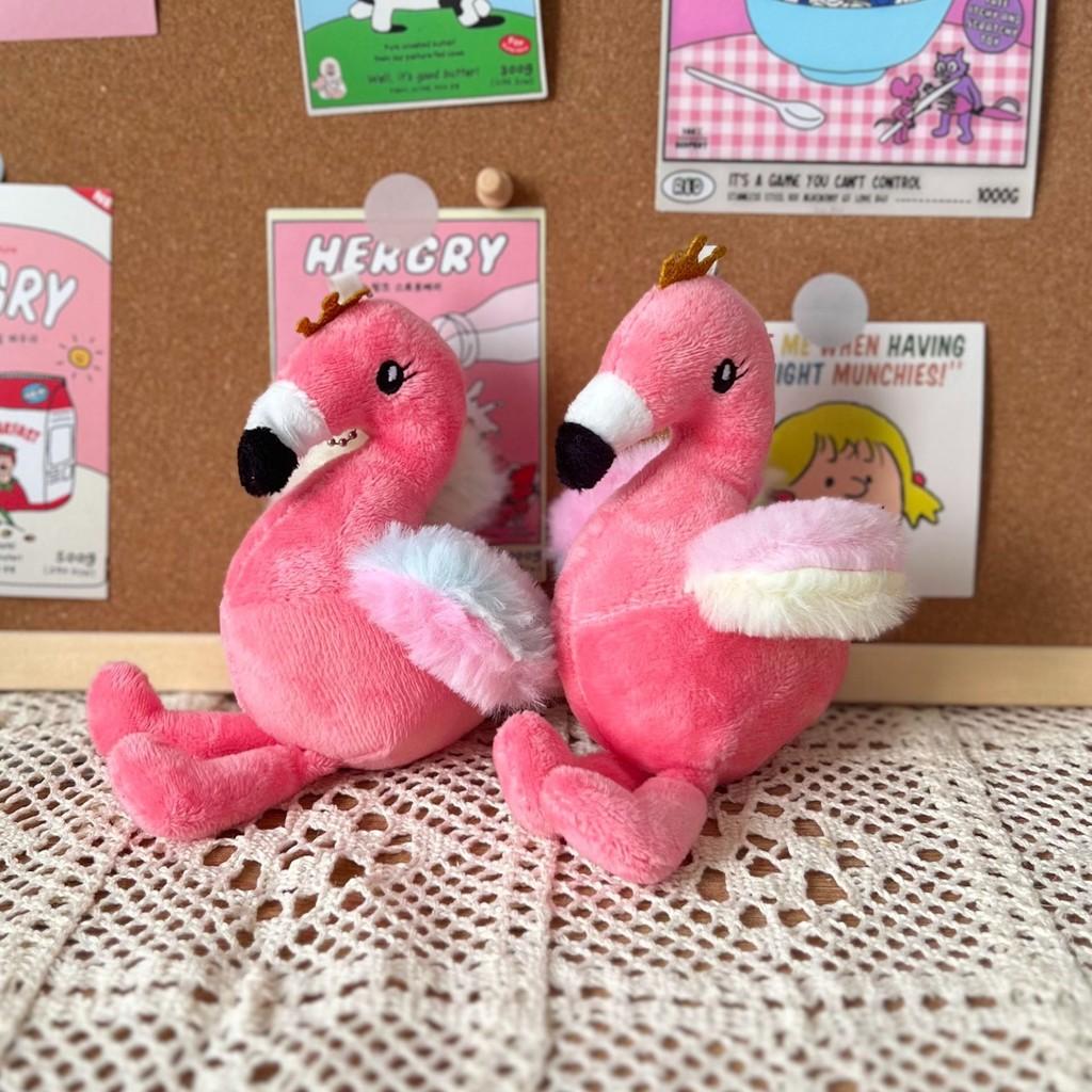 Soft Mini Flamingo Plush Toy Pink Bag Ornament Key Holder For Kids