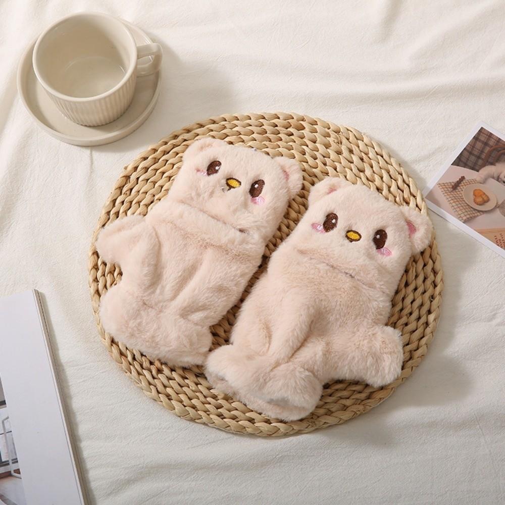 Теплые женские зимние перчатки Мягкие перчатки с животными Модные пушистые варежки Для улицы