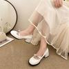 Французские ретро легкие туфли на толстом каблуке женские новинка 2025 года весна и осень юбка увеличение роста универсальные туфли Мэри Джейн маленькие кожаные туфли