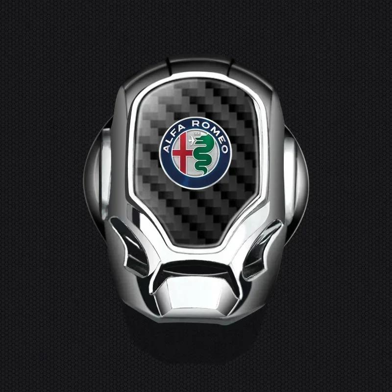 Car Switches Button Engine Start Stop Metal Protective Ring Cover For Alfa Romeo Giulia Stelvio Junior Tonale 33 Stradale 4C Giu