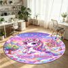 Wild Animals (414) Theme Round Crystal Velvet Rug Custom Name Text Personalized Floor Mat Home Decor Non Slip Crystal Carpet