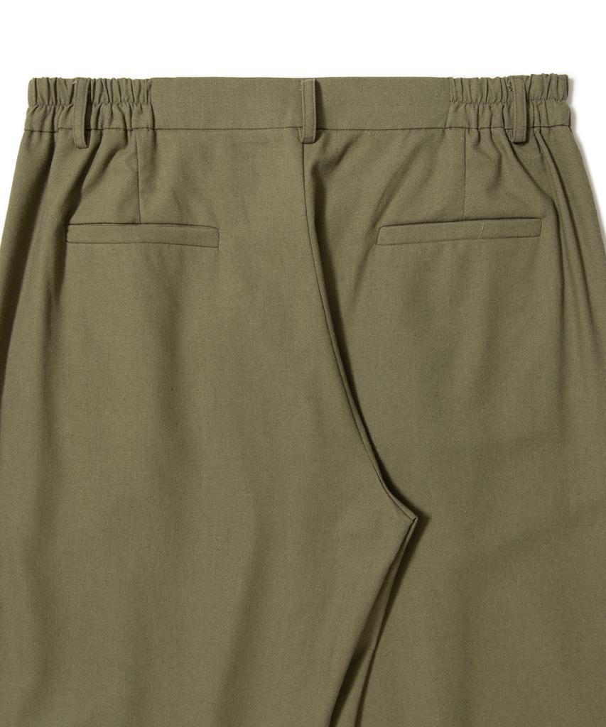 AOTT Cool Summer Linen Single-Pleat Wide Pants Khaki