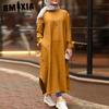 Women's Multi-colored Long Sleeve Shirt Pocket Dress Casual Robe