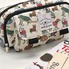 Canvas Pen Bag Retro Puppy Stationery Bag Portable Pencil Case  Back To School Gift