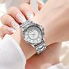 Женские часы Роскошный бренд Высокое качество Стальной браслет Цветок Белый перламутр Водонепроницаемые Модные женские кварцевые часы