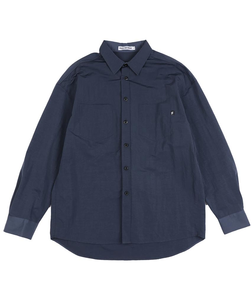WHEN YOU MOVE Nylon City Pocket Shirt Navy