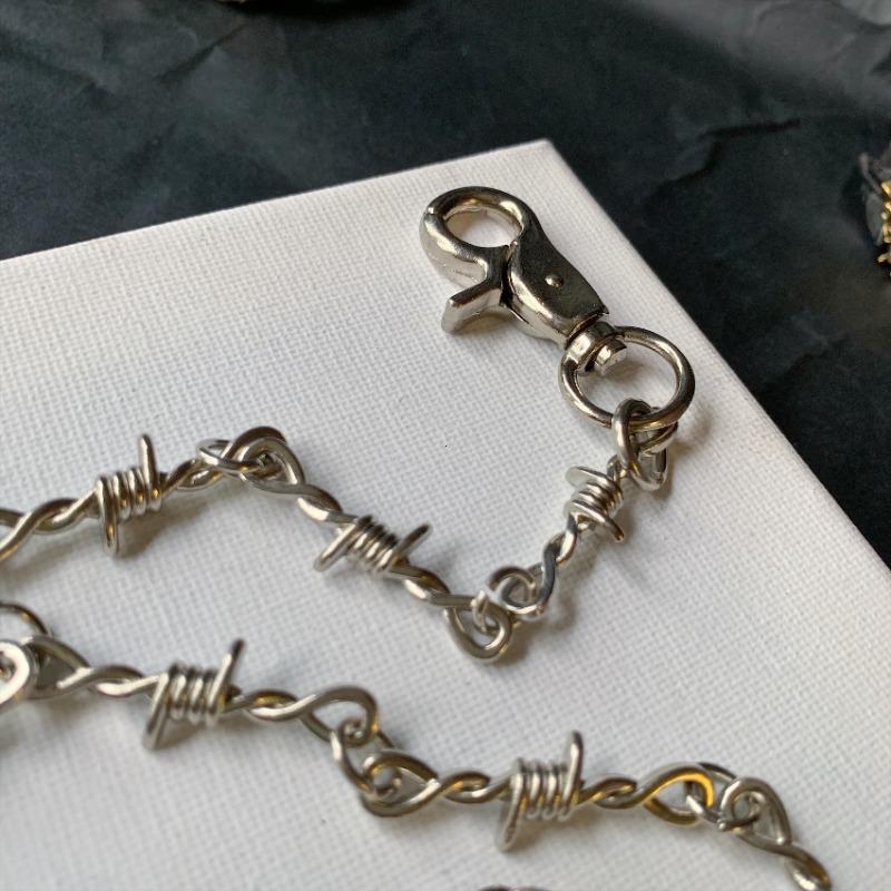 Punk Belts Thorns Wire Barbed Trousers Long Waist Chain Y2k Belts Hippop Grunge Goth Women Men Pants Jeans Accessories