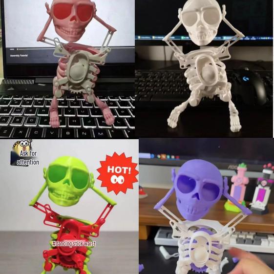 3D Танцующий Скелет Игрушка: Новинка Декомпрессионная и Забавная Скульптура для Розыгрышей