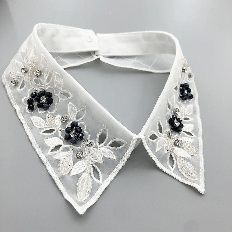 Beading Fake Collar Women Elegant Diamond Detachable Collars for Woman False Shawl Shoulder Wrap Lapel False Collars Woman Tie