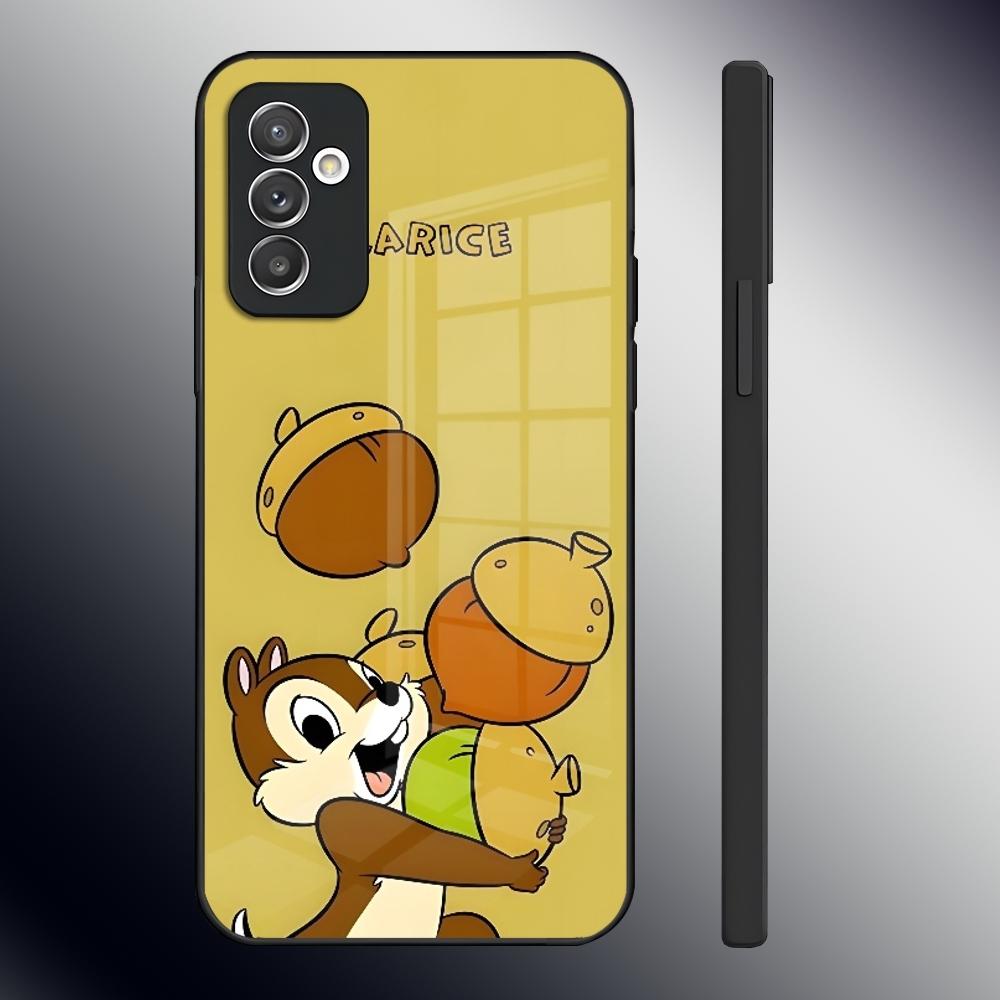 Чехол для телефона C-Chip 'n' Dale для Samsung S24 Ultra S23 S22 S20 Fe S21 Plus A54 A34 A24 A53 A13 A16 Стеклянная задняя крышка