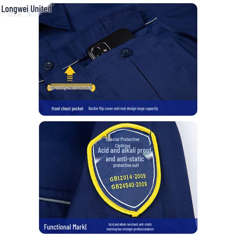 Longwei United Anti-Static Acid-Alkali Long-Sleeved Workwear Set