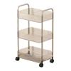Movable Shelf with Wheels Multi-tiers Storage Rack Rolling Cart Transparent Basket Organizer Trolley for Snacks Cosmetics Bathroom